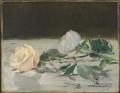 Zwei Rosen auf einer Tischdecke Blume Impressionismus Edouard Manet